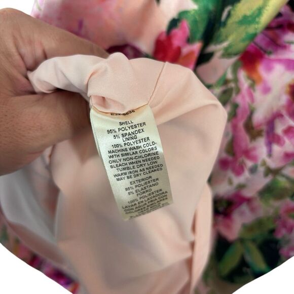 New Eliza J Size 8 Floral Printed Cut Out Sash Dress Watercolor Art To Wear NWT - Picture 9 of 10